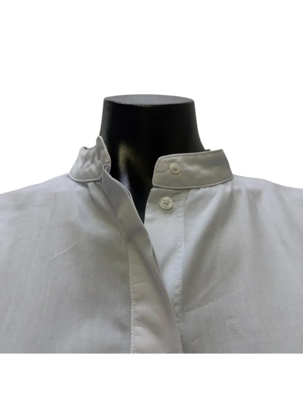Marc O'Polo Light Blue Mandarin Collar Long-Sleeve Blouse Size 38/M - Picture 5 of 7